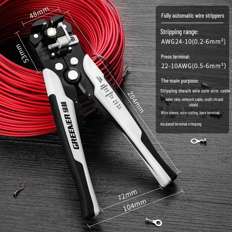 Green Forest Multi-Function Electrician Wire Stripping & Crimping Pliers