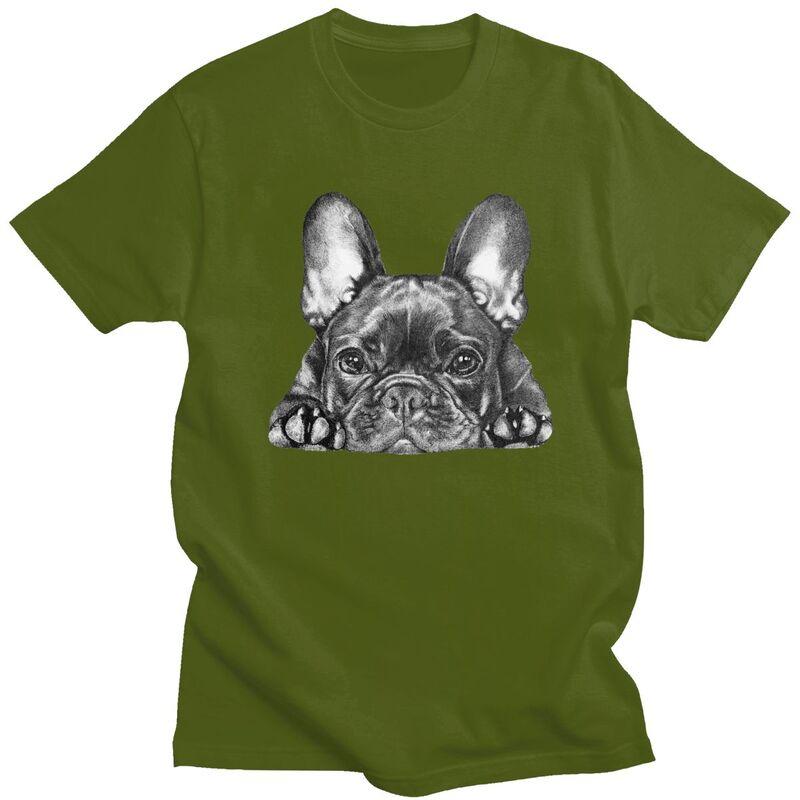Custom Frenchie Dog French Bulldog T Shirt Men 100 Cotton Tshirt Casual Tees Streetwear Tshirt