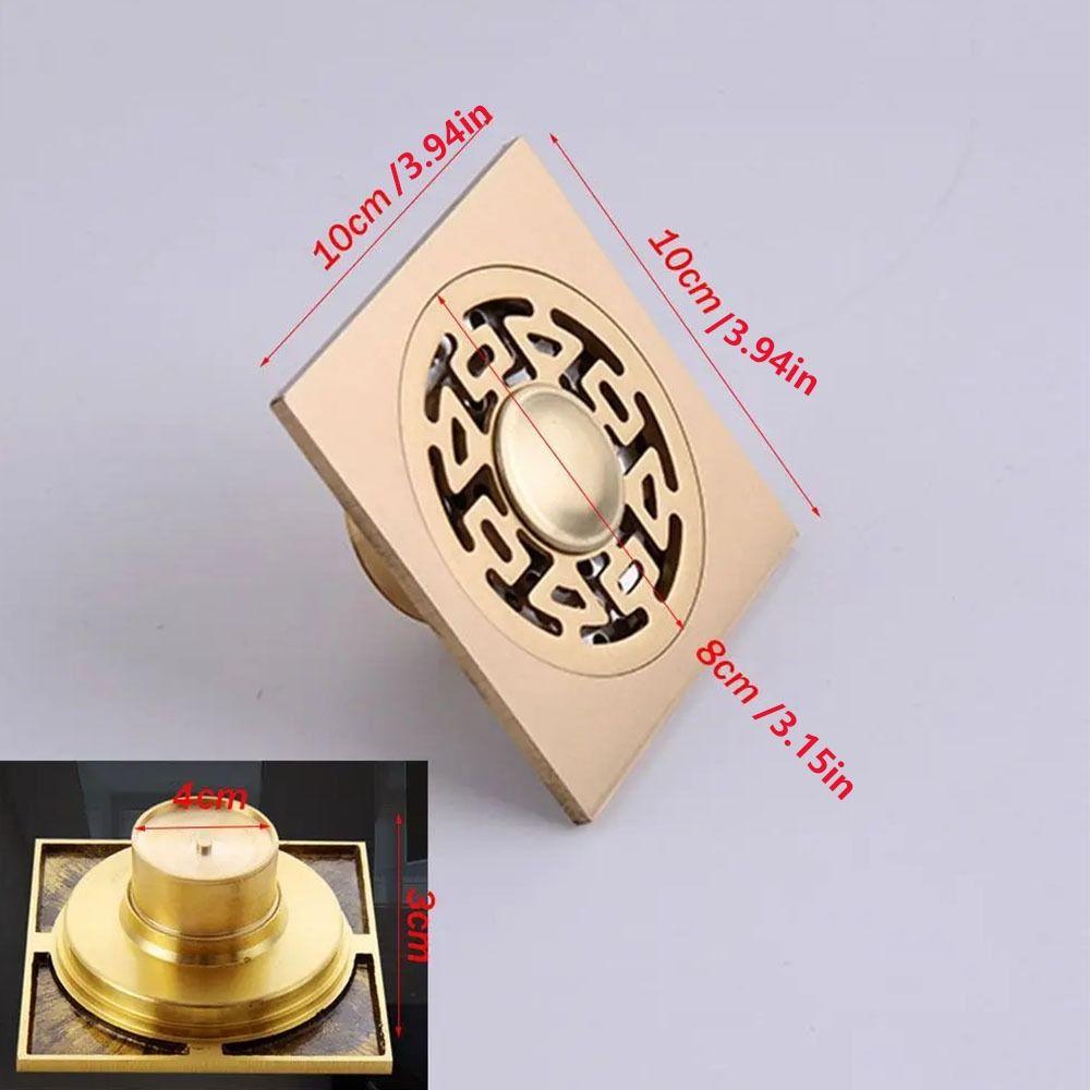 Anti-odor Square Shower Drain Brass Bathroom Drainage Universal Floor Hair Catcher  Toilets
