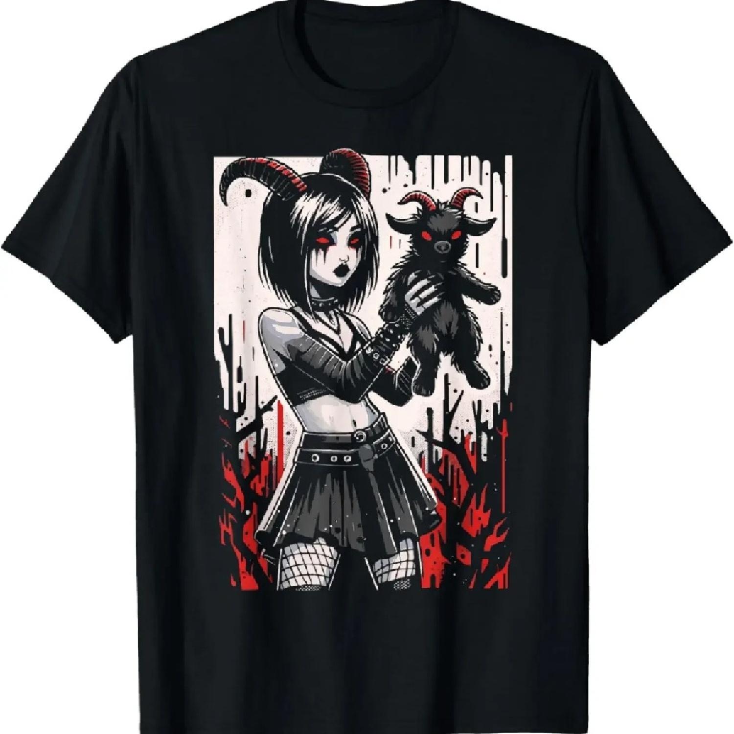 

Черный Козел Демон Альт Гот Девушка Красный Сатанизм Дьявол Оккультный Футболка Мое Тело Мой Выбор Графические Футболки Принт Футболка Мужская S