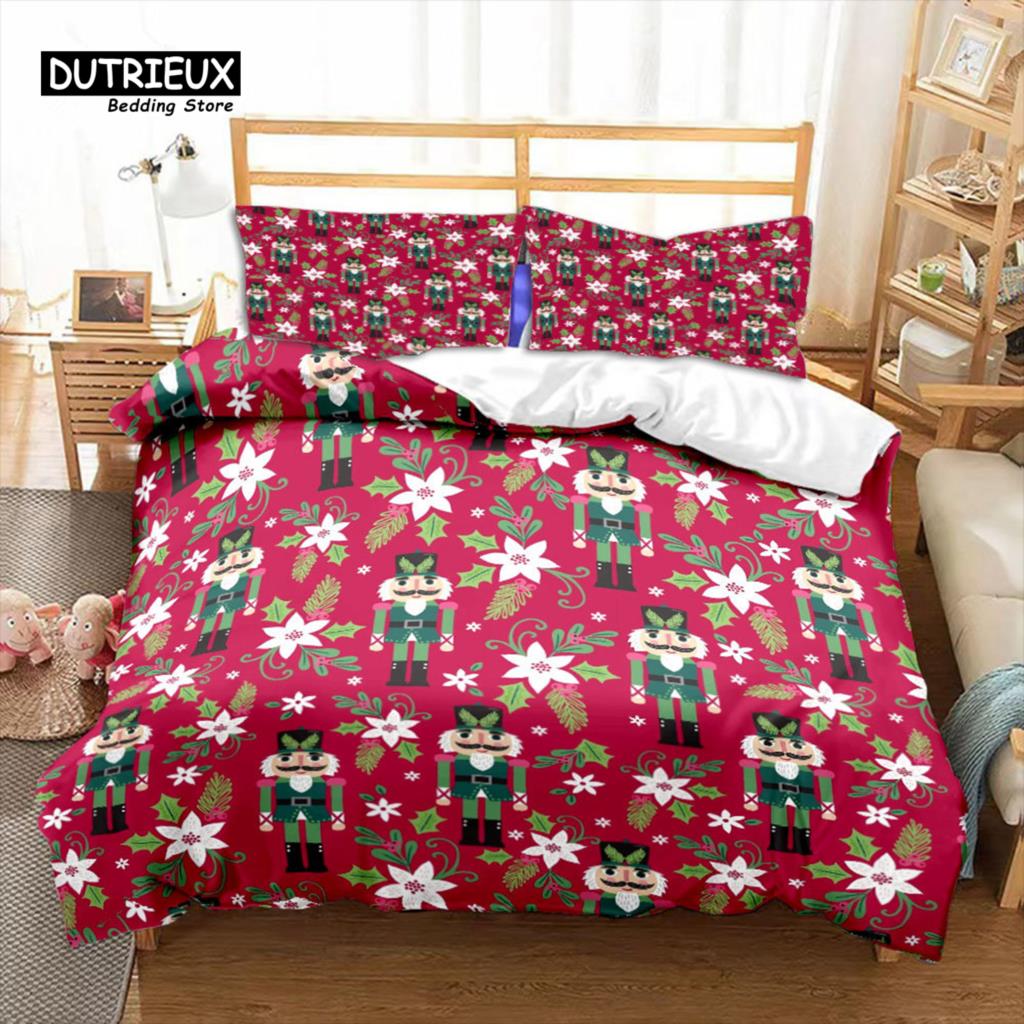 Comforter Nutcracker Christmas Bedding Set Cartoon Royal Guarder Comforter New Year Festival King Size