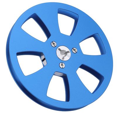1/4" 5-Zoll Leere Spule, 6-Loch Offene Spule Tonband-Aufwickelspule, Leere Aufwickelspule aus Aluminiumlegierung mit Zwei-Spulen-Nabe für TEAC ReVOX Studer (blau)