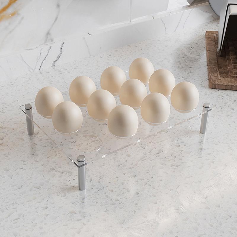 Fridge Egg Organizer 12 Counts Clear Acrylic Egg Tray Organizer Kitchen Storage & Organization Refrigerator Supplies For Home United States
