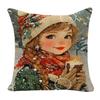 Christmas Pillow Cover Linen Print New Office Sofa Cushion Decoration Home Pillow Cover