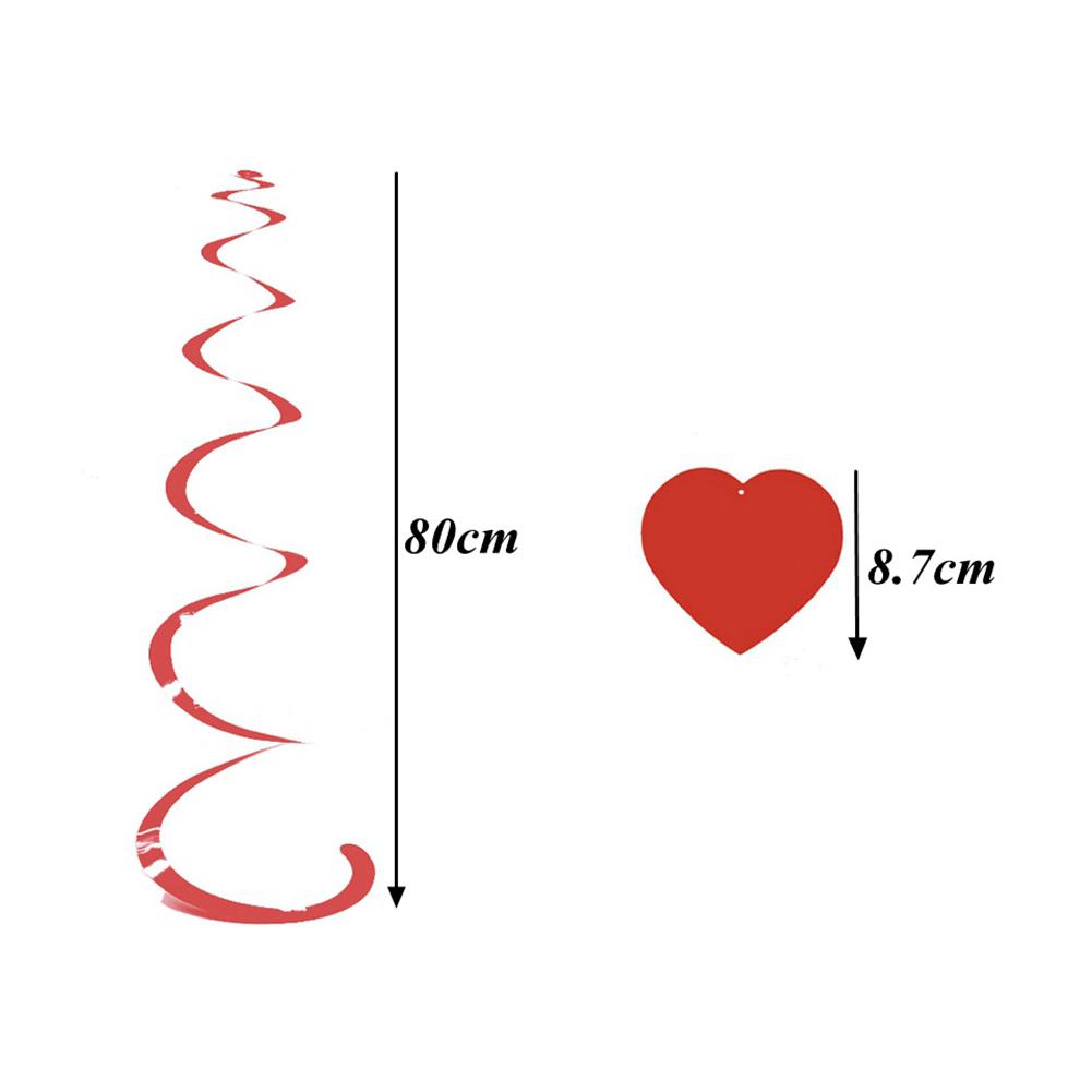 1pack Heart Shape Pendant Pvc Spiral Party Pendant Garland For Wedding Valentine's Day Party Decoration"