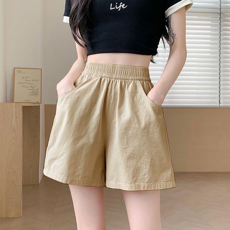 

Women s High-Waisted Wide-Leg Casual Shorts: Lightweight, Loose, Versatile, Slimming Workwear for Summer. S [75-95 Jin]