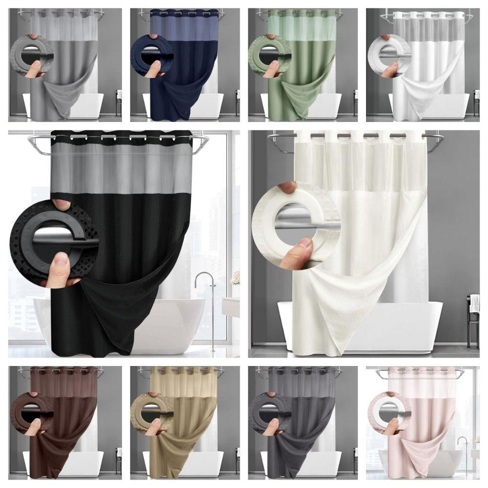 Waterproof Waffle Shower Curtain Double-layer Window Curtain Simple Kitchen Door Curtain Household