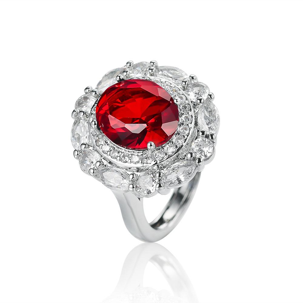 Hot European and American Style Temperament, Luxury Colored Treasure Ring, High-end Exaggerated Party Atmosphere, Ring Finger Ring