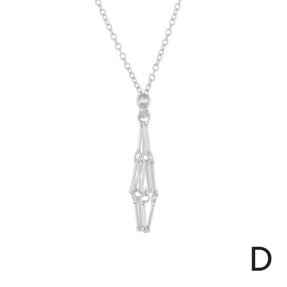 

Ожерелье Клетка для Кристалла из Нержавеющей Стали Регулируемая Цепочка-Сетка Держатель для Коллекционирования Камней Не Тускнеющий Прочный Дизайн Легко Открывать/Закрывать