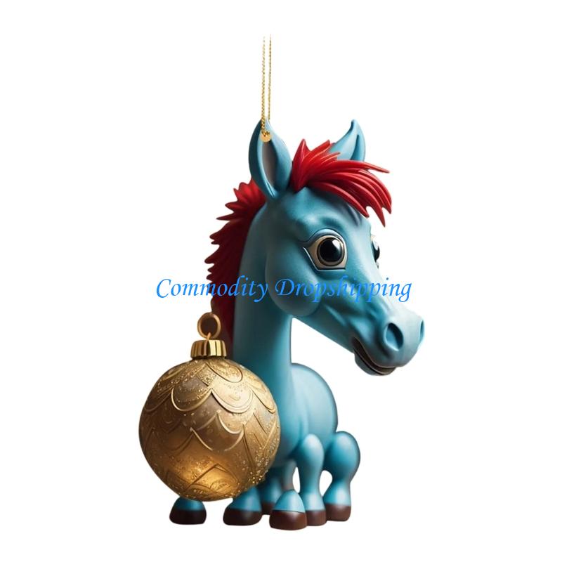 Y5JC (1 Pack) Acrylic Horse Flat Hanging Decor for Home, Nursery, Office, Western Theme & Christmas Festival Gift