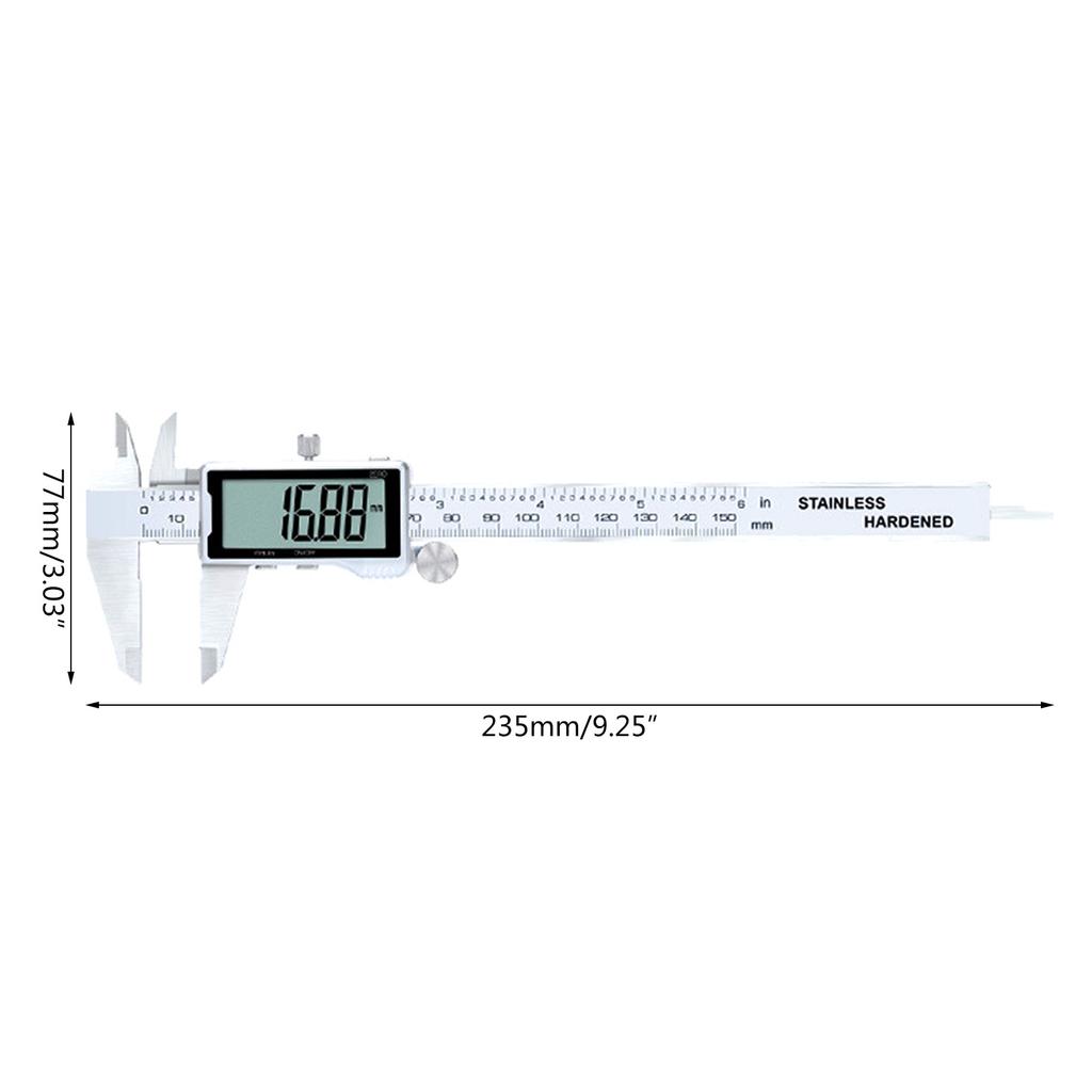 Digital Calipers LCD Screen Display 0-150mm 0-6" Electronic Measuring Tool Suitable for Jewelry Measurement 3D-Printing