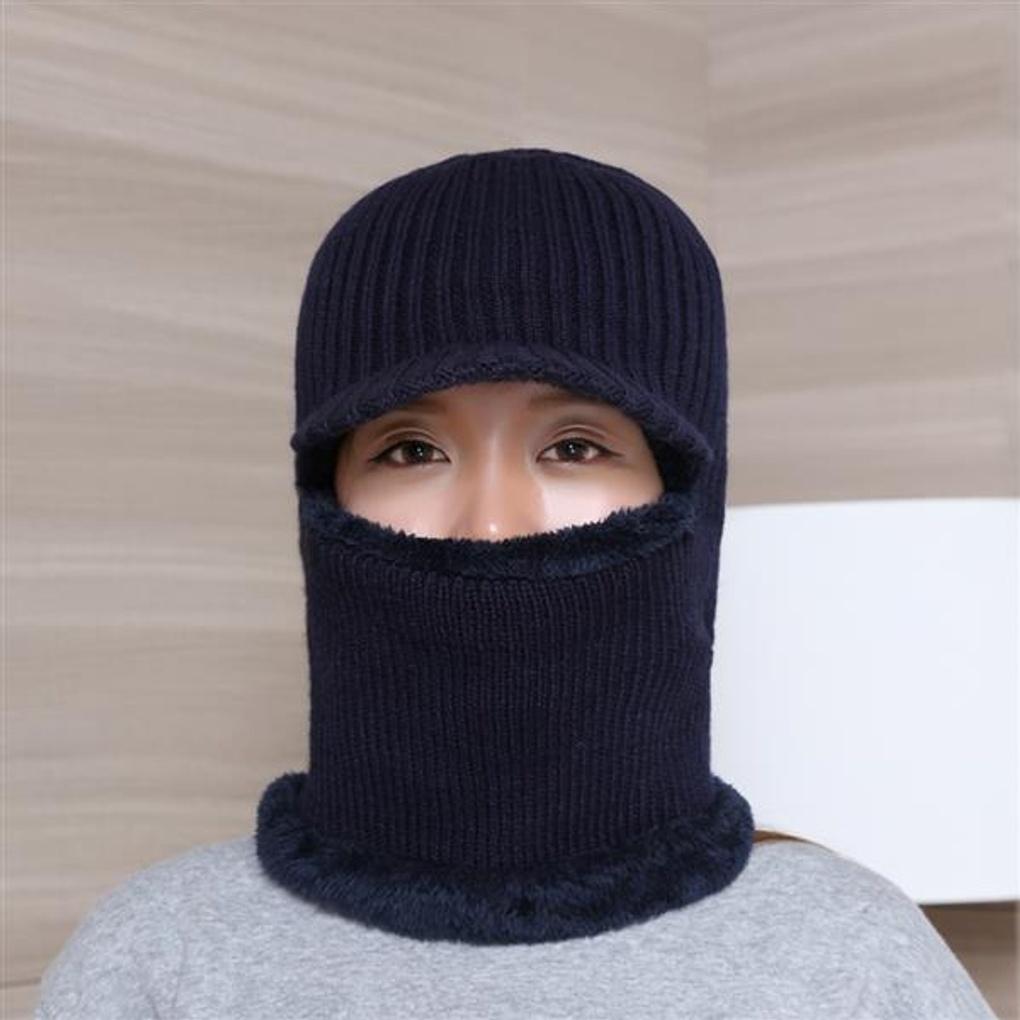 Rasse Nackenwärmer Pelzmütze (Marine)/Wintermütze