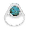 Blue Copper Turquoise Gemstone Solid 925 Sterling Silver Eye Shape Ring For Women & Girls
