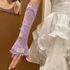 Ribbon Sun Protection Sleeves Sweet Ballet Style Arm Covers Fingerless Gloves  Clothing Accessories