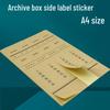 10 Stück Kraft Archivbox Seitenetiketten - A4 Selbstklebend, Weißer Innenausschnitt, Kostenloser Versand