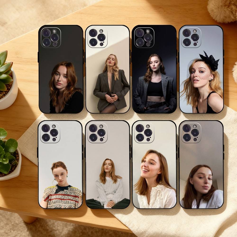 Beautifully P-Phoebe Dynevor Phone Case For iPhone17,16,15,14,13,12Plus,Pro Max,XS,5G Soft Silicone Black Cover