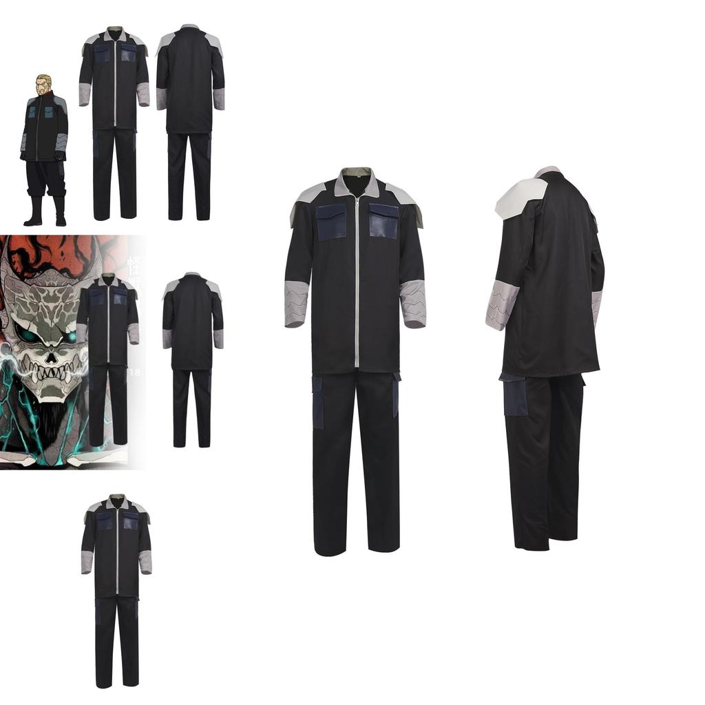 High-quality Polyester Monster No. 8 Cosplay Costume Black Anime Team Uniform For Men And Women