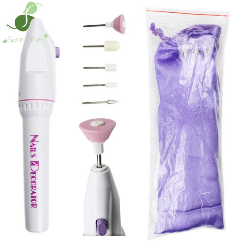 Portable Electric Nail Drill - 5-Head Mini Grinder & Polisher, 56g Pen-Style