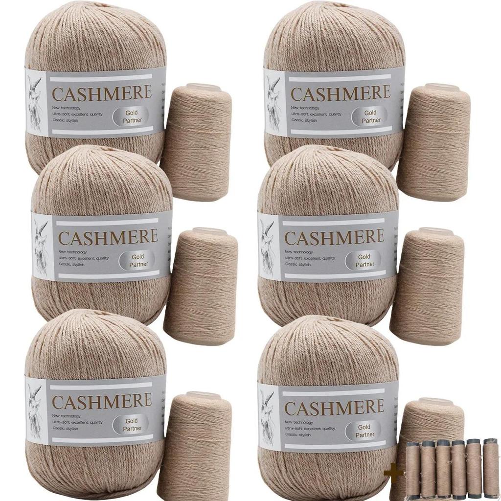 6 Pcs Cashmere Blend Yarn Worsted Weight Bundle for Coats Machine Washable Ultra Soft Knitting Crochet Yarn DIY Crafts