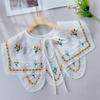 Lace Trim Floral Embroidered False Collar Double-layer Shoulder Wrap  Women Fashion