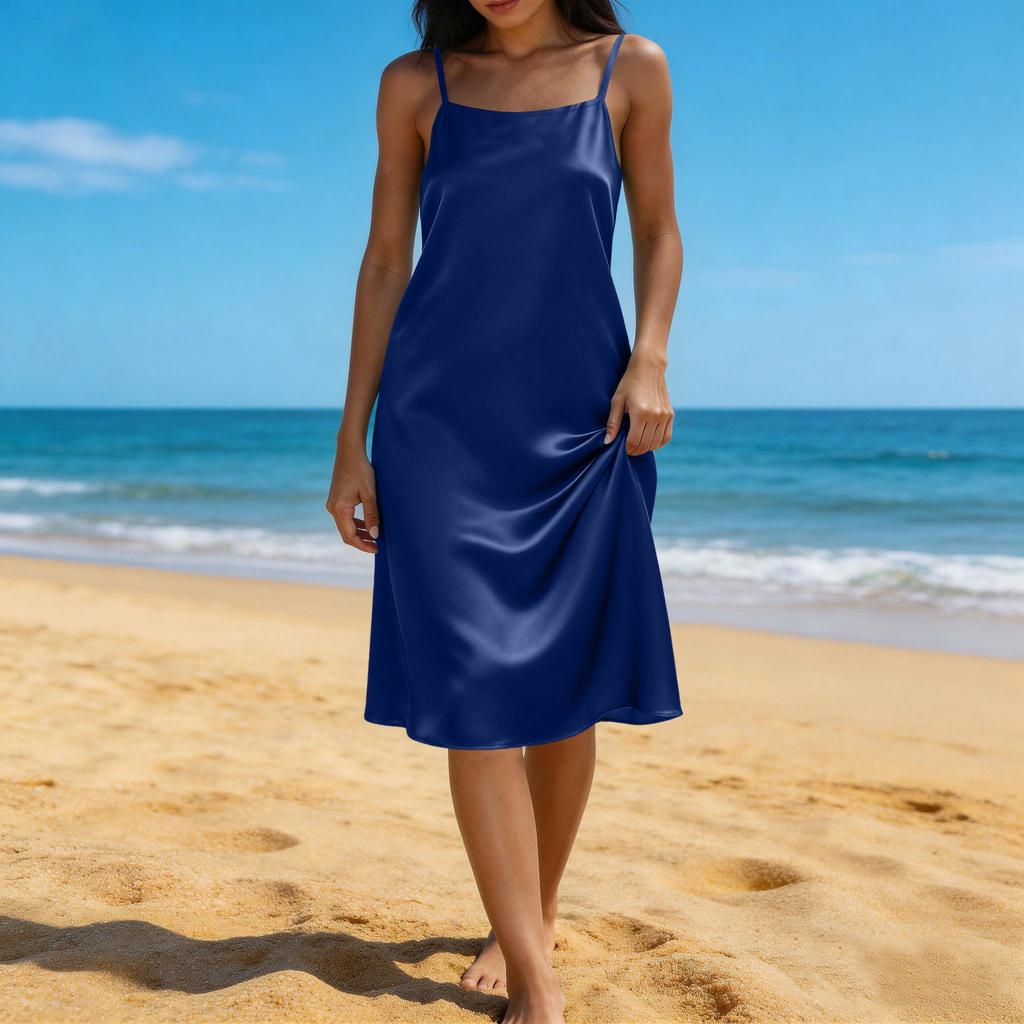 Women's Backless Strapless Dresses, Backless Loungewear Dress, Sleeveless, House Dress, Long Dress With Back Bow