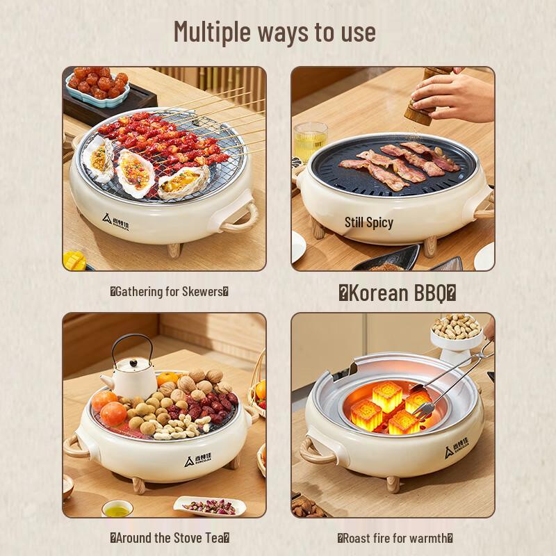 Suncojia Electric and Charcoal Dual-Purpose BBQ Grill