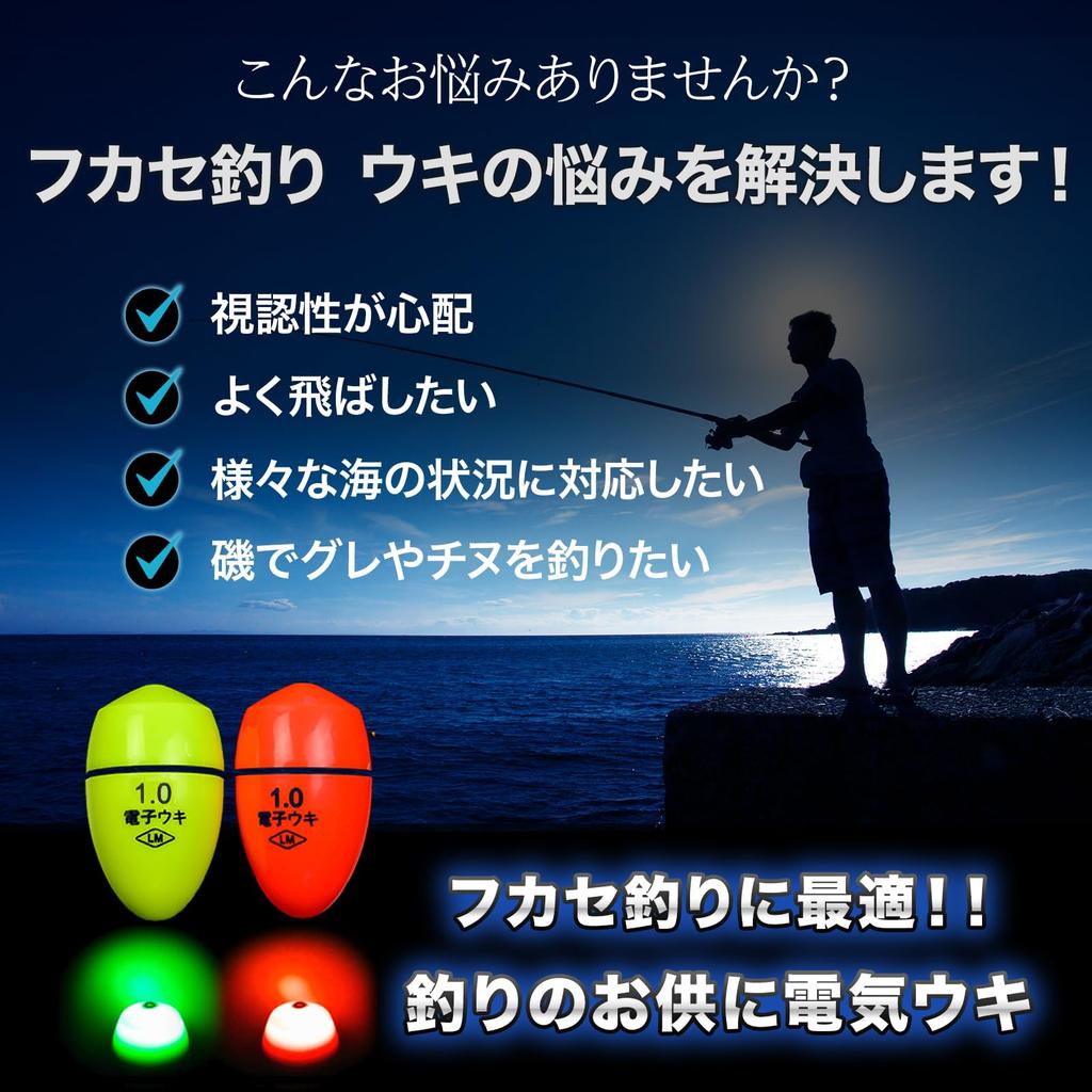 RIZES LED Lights for Night Electric Top Sea Sabiki Chemical Swan for Fukase Hera Night 4 Size 5 Fishing, Floats, Floats, Fishing, Fishing, Lights,