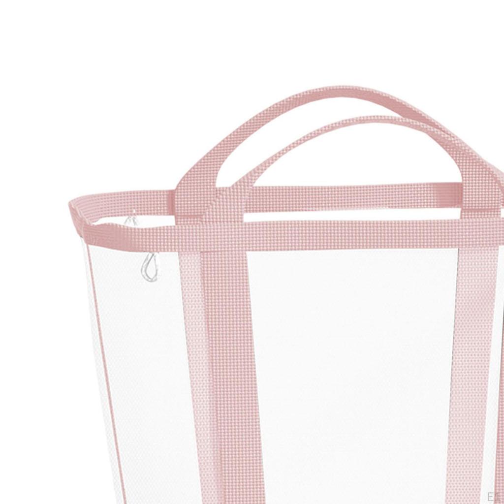 Foldable Laundry Basket Dirty Clothes Organizer Mesh Bag Elegant Lightweight Hamper Tote