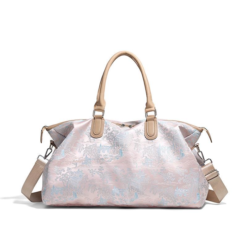 

New Chinese-style travel bag, trendy single-shoulder sports and fitness bag, casual versatile handbag and storage bag рожевий