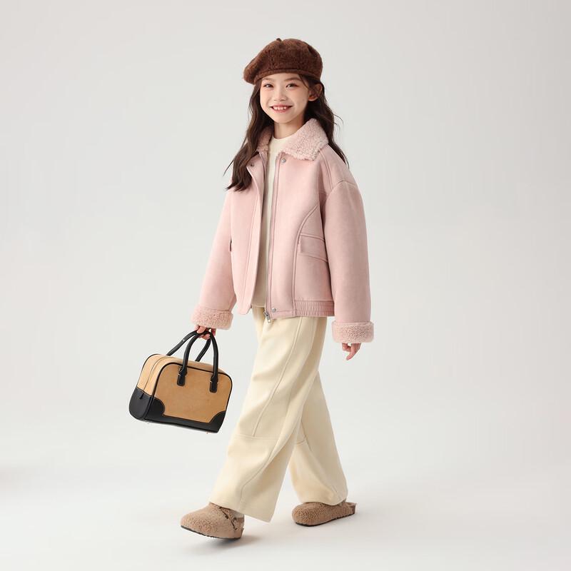 Pudding Haru Girls' Plush Lined Winter Wool Coat