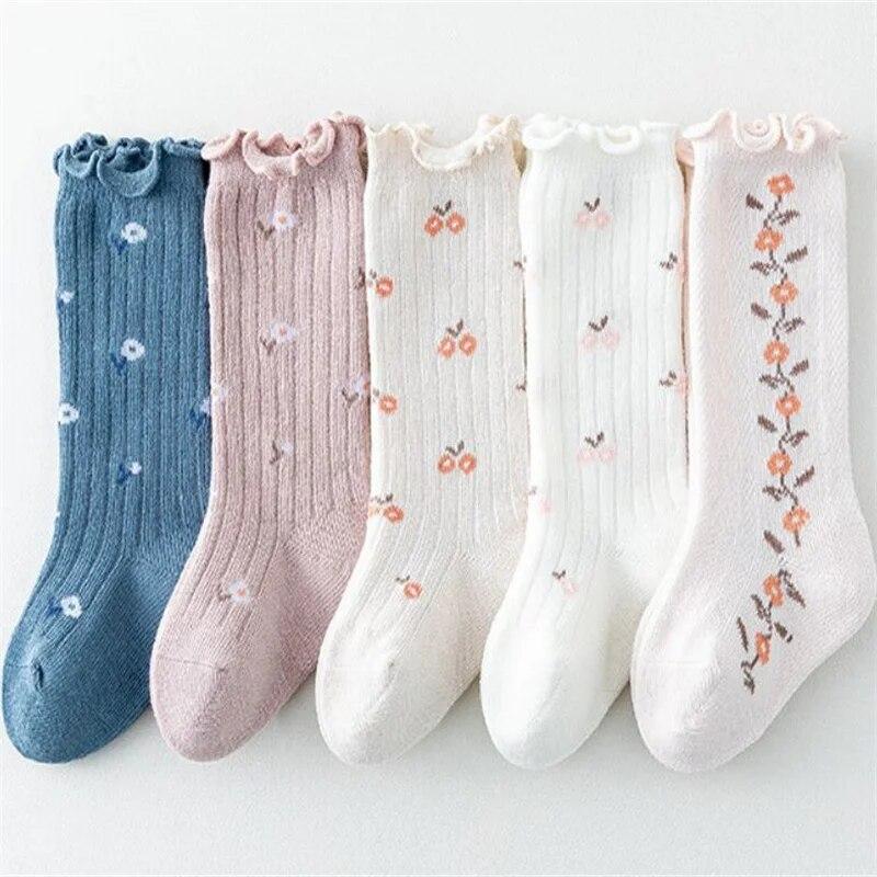 Neugeborene Baby Mädchen Socken Frühling Herbst Mode Baumwolle Druck Kinder Socken für Mädchen Schönheit Kleinkind Socke 12M 24M 3T 5T