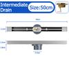 Black Floor Drain 30 40 50cm Kitchen WC Bathroom Shower Large displacement Linear Drainage Side Floor Drains 304 Stainless Steel
