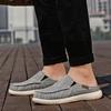 Summer large size 47 men's half-drag canvas shoes casual fashion versatile lazy one-pedal old Beijing casual shoes men