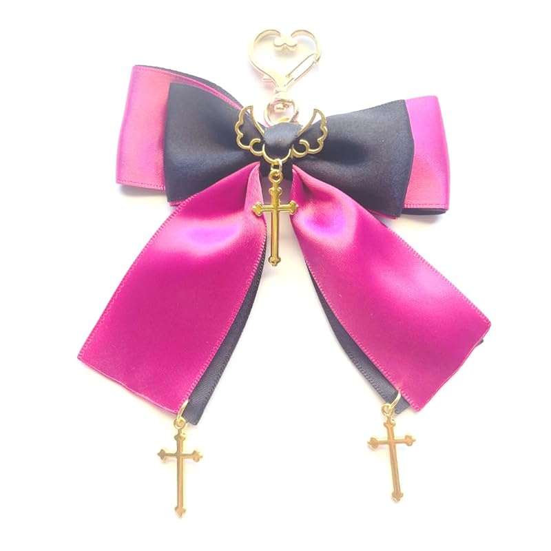 

(Onoderiya/Penguin Land) [Key chain | 1 piece] Shimmering angel wings gothic cross bag charm key chain [ lolita Dream cute Gothic Lolita gothic magic