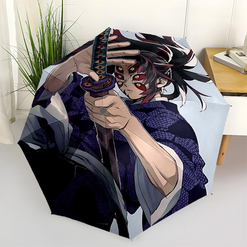 

1pc Demon Slayer Tanjiro Kamado Outdoor Umbrella - Automatic Opening/Closing, Portable 3-Fold Design, 8-Rib Iron Frame, Perfect Gift for Fans, Travele