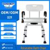 Adjustable Non-Slip Shower Chair with Armrests for Elderly, Disabled, and Pregnant Users