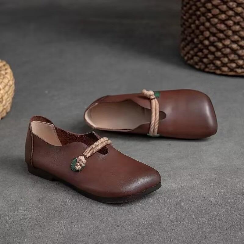 

мода лето и весна новый ретро стиль повседневные туфли одинарные мода квадратная голова с ленивыми туфлями удобная женская обувь Zapato Mujer 36 коричневый