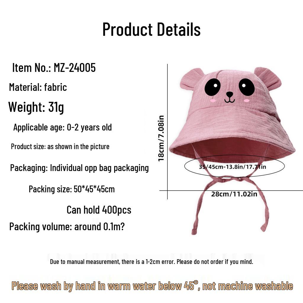 Neuer Little Bear Musselin Fischerhut für Kinder - Frühling/Sommer Baby Sonnenhut