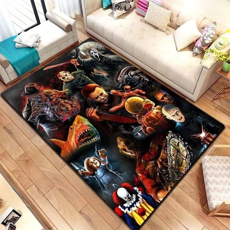 Horror Movie Bedroom Bedside Large Carpet Non Slip Soft Hallway Floor Door Mats Sofa Coffee Table Area Rugs for Home Decoration