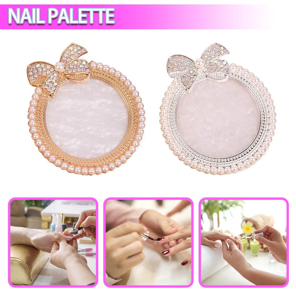 

Tingml Большой бант Жемчуг Нейл-арт Лак Палитра Дисплей Лоток Цвета Смешивание Инструменты DIY