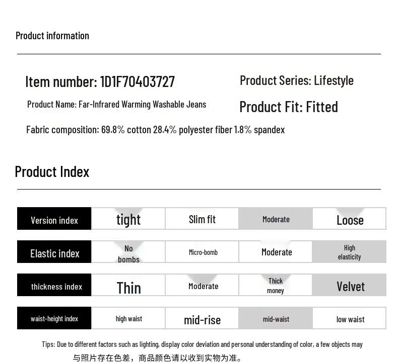 SEPTWOLVES Men's Warm Brushed Straight-Leg Washed Jeans