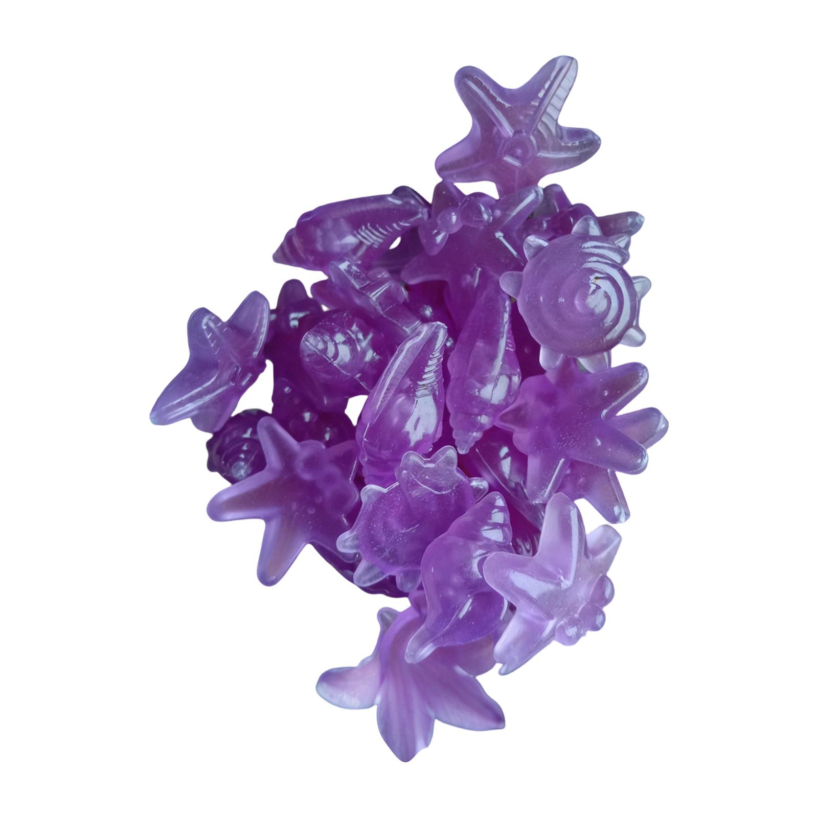 

100pcs Glow in the Dark Ocean Sea Shell Resin Aquarium Decorations Random Styles for Fish Tank Landscape and Aquatic Terrariums One Size