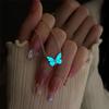 Charm Temperament Leuchtender Schmetterling Anhänger Halskette für Damen Exquisite Kreative Edelstahl Schlüsselbein Kette Schmuck Geschenk