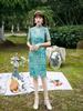 1011 summer medium and long young lace embroidery improved cheongsam daily girl hollow stand-up collar temperament fashion cheongsam