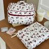 Trendy Sweet Flower Corduroy Cosmetic Handbag Ladies Makeup Bag Large Capacity Storage Bag Travel Toiletry Pouch For Women Gifts