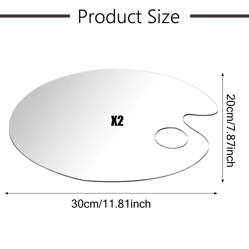 

2 шт. палитра акриловых красок художника, прозрачная палитра акриловых красок, прозрачная палитра акриловых красок премиум-класса, палитра масляных красок с антипригарным покрытием 2 pcs чистый