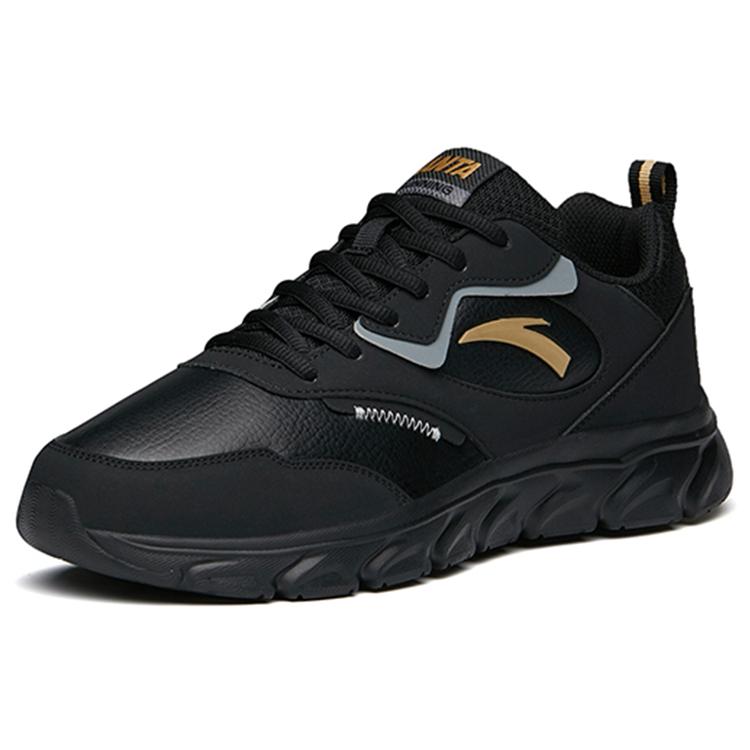 Anta Comfortable Low top Casual Running Shoes Men's Black Gray Gold 912145573-3