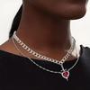 Arrow Heart Design Pendant Necklace Set Gothic Diamond Necklaces Collarbone Chain for Couple Vintage Jewelry Necklace for Women
