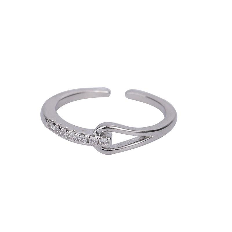 

Кольцо с крестом из стерлингового серебра 925 пробы для женщин, блогеров из Японии и Кореи, с изысканным цирконием, регулируемое по размеру, для указательного пальца Opening is adjustable