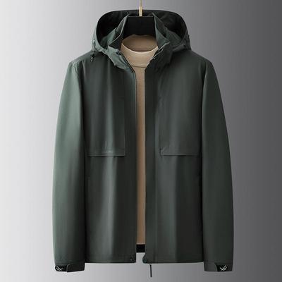Men's Middle-aged and Elderly Men's Hooded Loose Autumn and Winter Outer Tops Are Simple and Versatile
